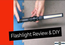 Harbor Freight 390 Lumen Magnetic Slim Bar Folding LED Worklight Review & DIY LED Flashlight
