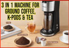 3 in 1 Single Cup Coffee Maker, Tea Maker, and K-Cup brewing Machine