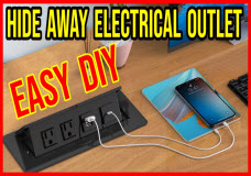 Pop Up Retractable Hidden Electrical Outlet DIY Installation SUPER EASY!!!!