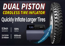 Affordable Dual Piston Cordless Tire Inflator / 150 PSI Air Compressor from Yantu