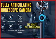 Oiiwak 360 Degree Articulating Borescope Camera Super Small .23 Inch Diameter Endoscope