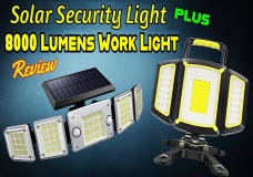 8000 Lumens Cordless Work Light Battery Bank Plus a 3000 Lumens 5 Panel Solar Security Light Review