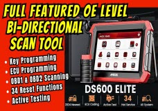 Ancel DS600 OBD2 Scanner, 34 Resets, BiDirectional, ECU & IMMO Coding, OE Level All System Scanner