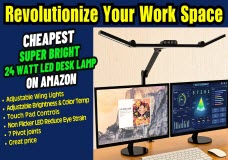 Cheapest 24W Articulating Desk Lamp & Work Lamp on Amazon with 3 Light Heads from Micomlan