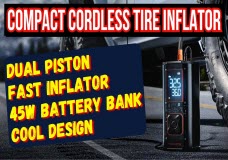 Wolfbox Dual Piston Tire Inflator & 45W Battery Bank – 150PSI Max & 58LPM Air Flow